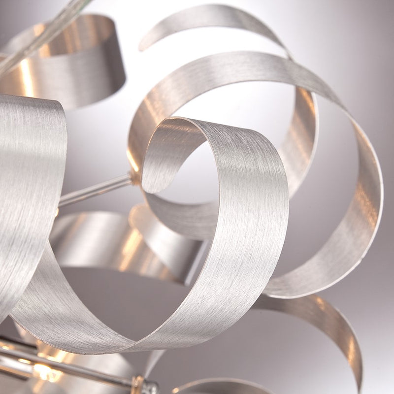 Quoizel Ribbons 31in 12-Light Pendant | Modern Millenia Steel | Dining Room & Foyer | 31 x 31 x 31 in | Model RBN2831MN