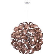 Quoizel Ribbons 31in 12-Light Pendant | Modern Satin Copper Steel | Dining Room & Foyer | 31 x 31 x 31 in | Model RBN2831SG