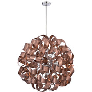 Quoizel Ribbons 31in 12-Light Pendant | Modern Satin Copper Steel | Dining Room & Foyer | 31 x 31 x 31 in | Model RBN2831SG