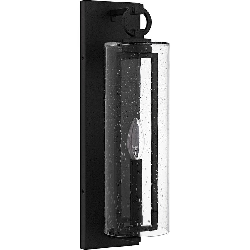 Quoizel Redan 1Lt 18" Outdoor Lantern, Stone Black/Clear Seedy