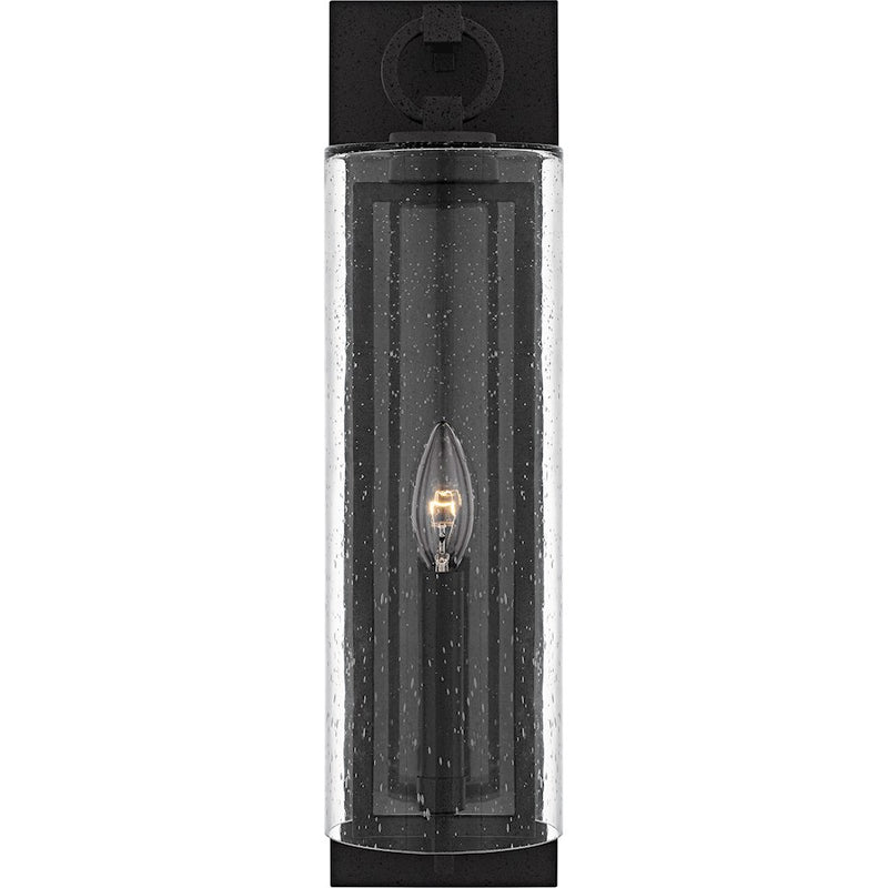 Quoizel Redan 1Lt 18" Outdoor Lantern, Stone Black/Clear Seedy