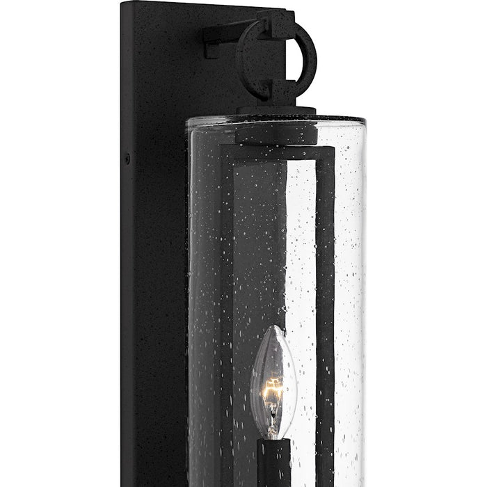 Quoizel Redan 1Lt 18" Outdoor Lantern, Stone Black/Clear Seedy