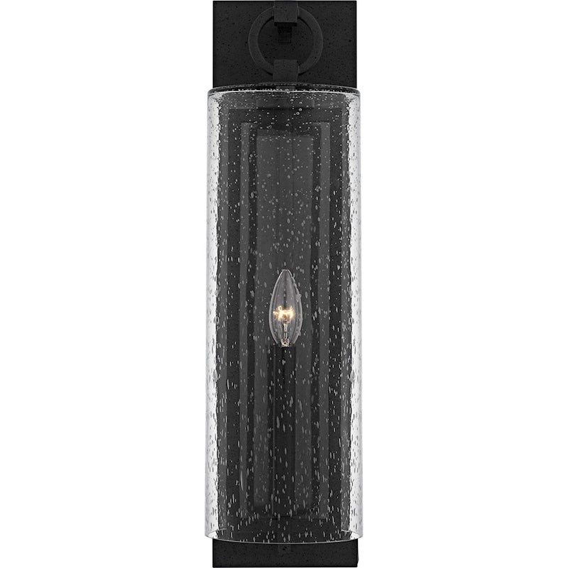 Quoizel Redan 1Lt 22" Outdoor Lantern, Stone Black/Clear Seedy