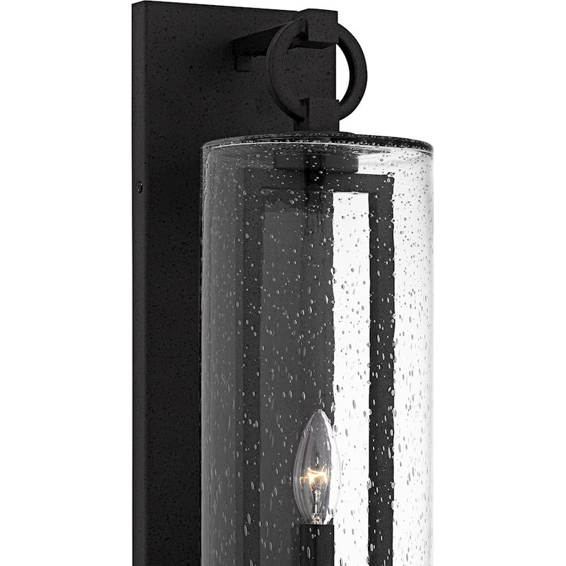 Quoizel Redan 1Lt 22" Outdoor Lantern, Stone Black/Clear Seedy