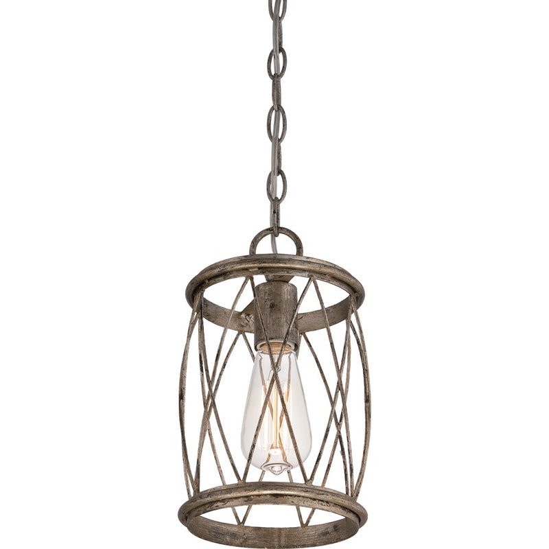 Quoizel Dury Mini Pendant in Century Silver Leaf
