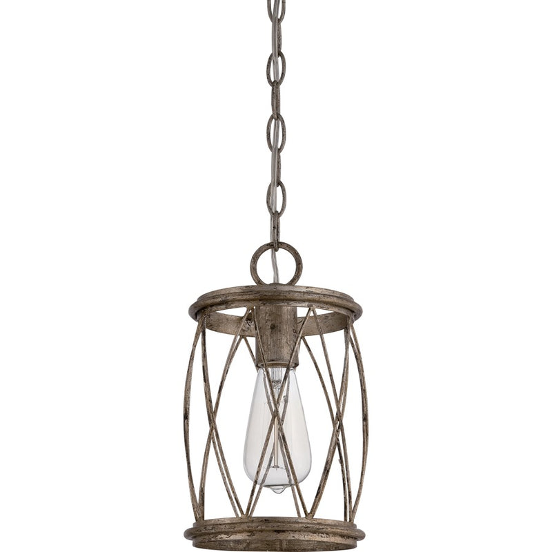 Quoizel Dury Mini Pendant in Century Silver Leaf