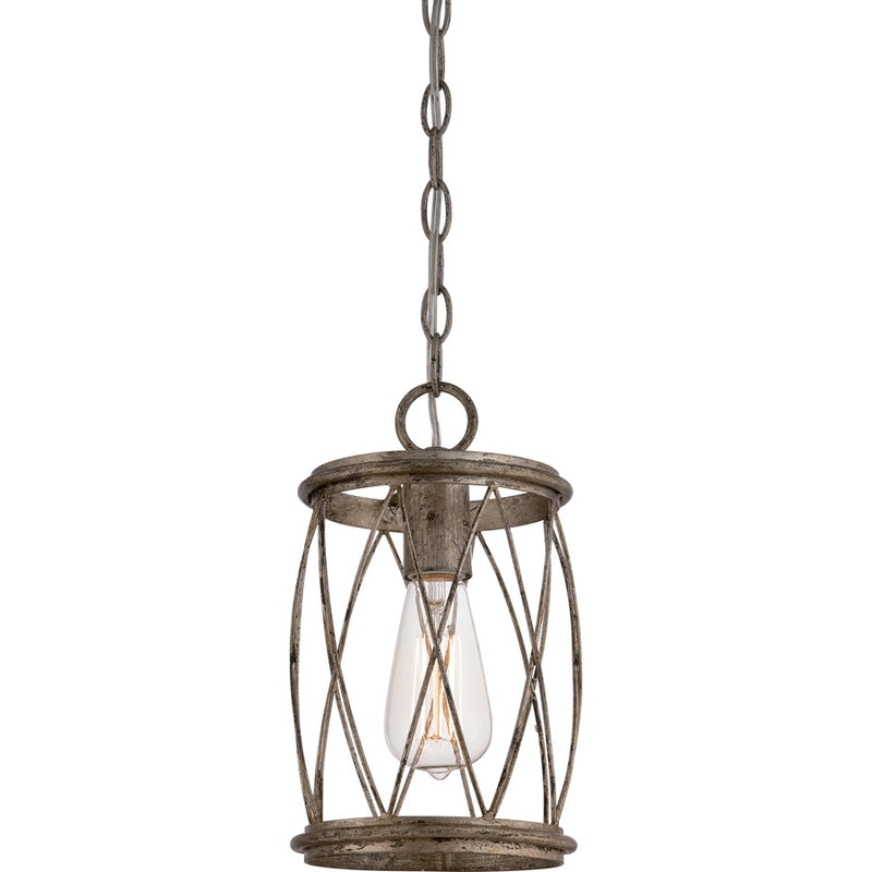 Quoizel Dury Mini Pendant in Century Silver Leaf
