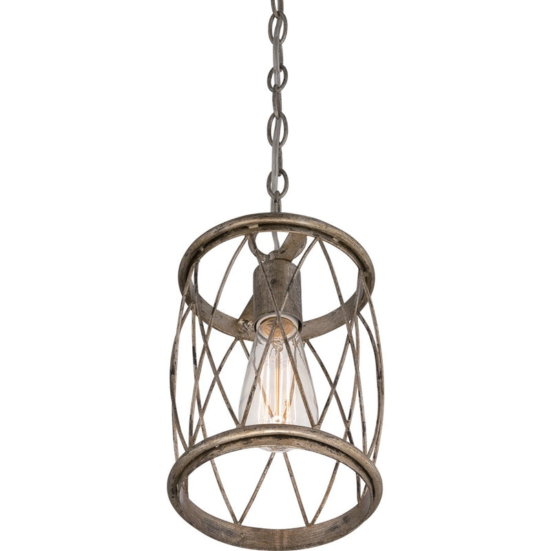 Quoizel Dury Mini Pendant in Century Silver Leaf