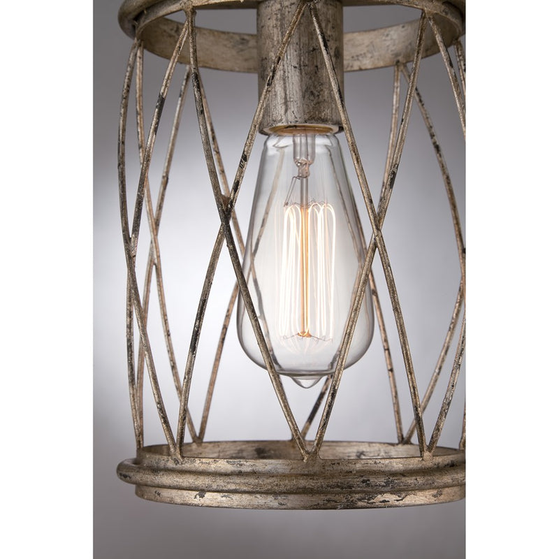 Quoizel Dury Mini Pendant in Century Silver Leaf
