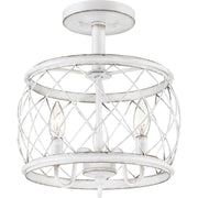 Quoizel Dury Semi-Flush Mount, 12", Antique White
