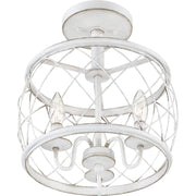 Quoizel Dury Semi-Flush Mount, 12", Antique White