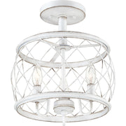 Quoizel Dury Semi-Flush Mount, 12", Antique White