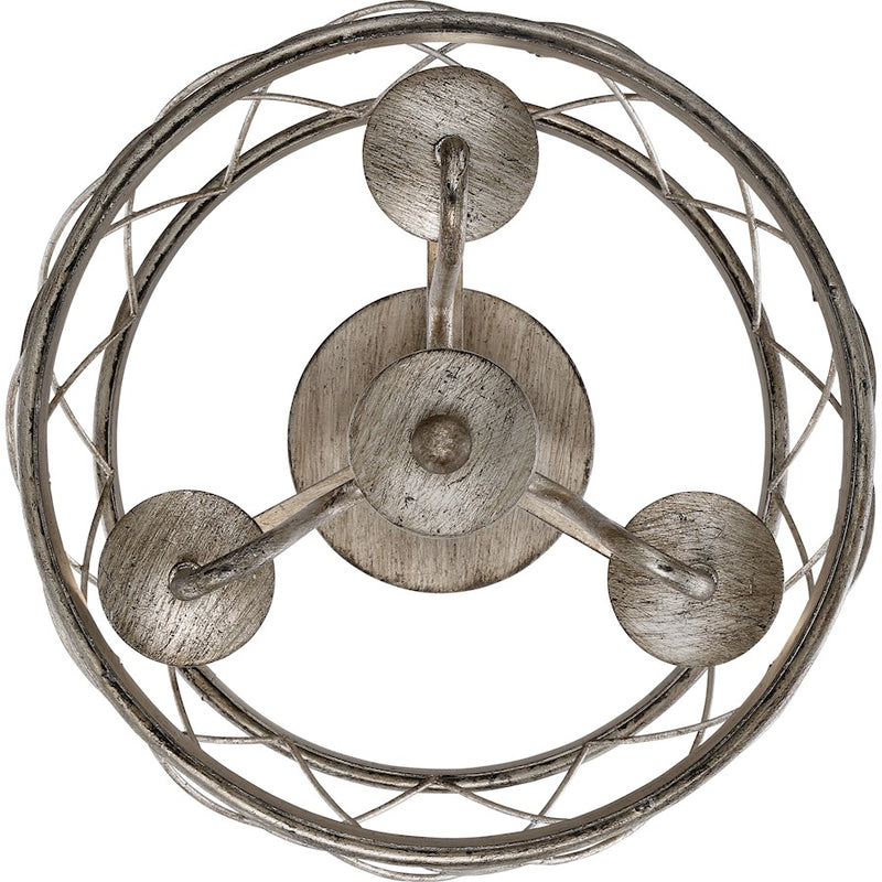 Quoizel Dury 3 Light Semi-Flush Mount, Century Silver Leaf