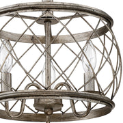 Quoizel Dury 3 Light Semi-Flush Mount, Century Silver Leaf