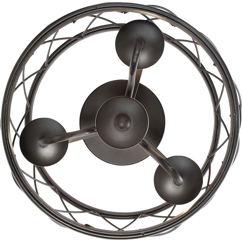 Quoizel Dury 3 Light Semi-Flush Mount, Palladian Bronze