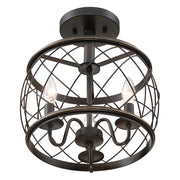 Quoizel Dury 3 Light Semi-Flush Mount, Palladian Bronze