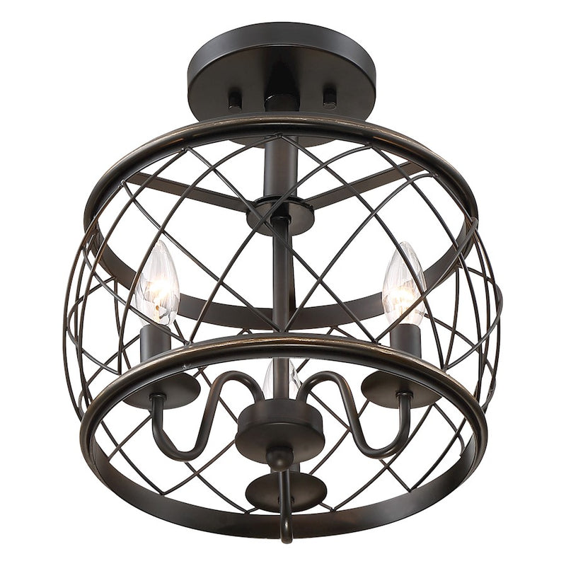 Quoizel Dury 3 Light Semi-Flush Mount, Palladian Bronze