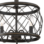 Quoizel Dury 3 Light Semi-Flush Mount, Palladian Bronze