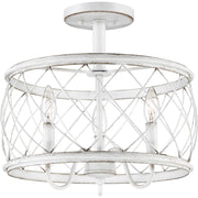 Quoizel Dury Semi-Flush Mount, 14", Antique White