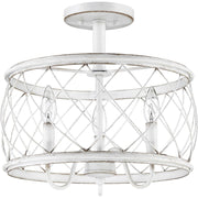 Quoizel Dury Semi-Flush Mount, 14", Antique White