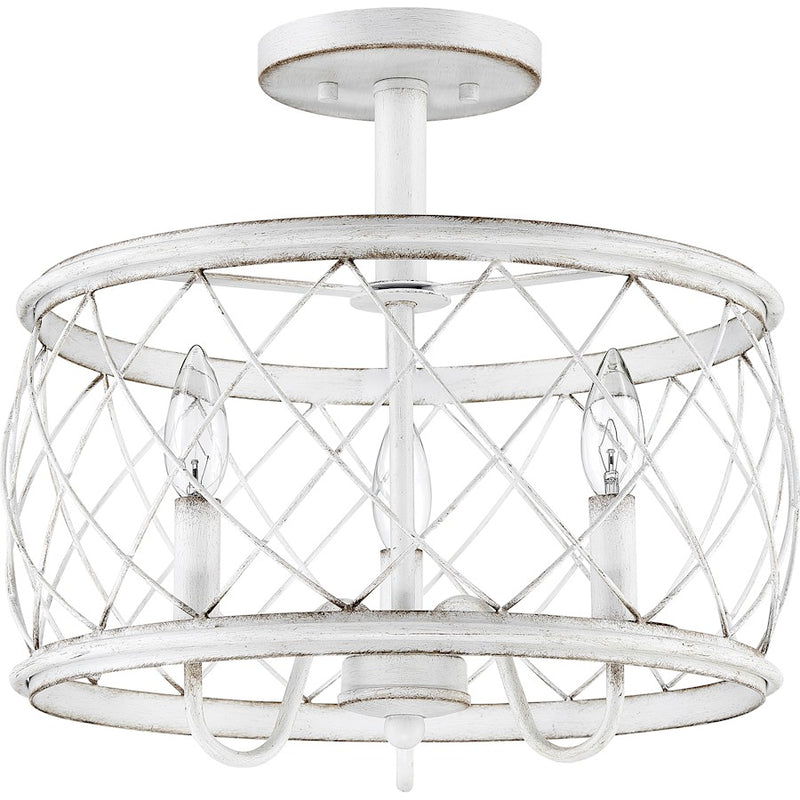 Quoizel Dury Semi-Flush Mount, 14", Antique White