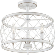 Quoizel Dury Semi-Flush Mount, 14", Antique White