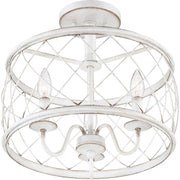 Quoizel Dury Semi-Flush Mount, 14", Antique White