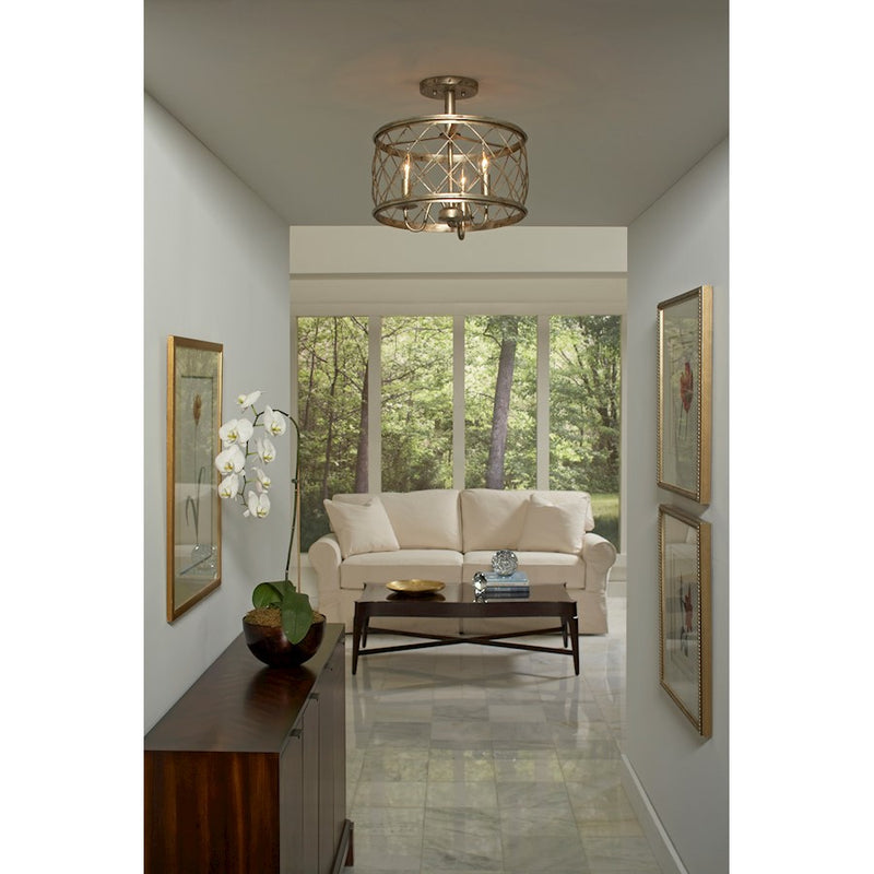 Quoizel Dury Semi-Flush Mount in Century Silver Leaf