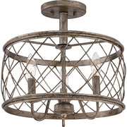 Quoizel Dury Semi-Flush Mount in Century Silver Leaf