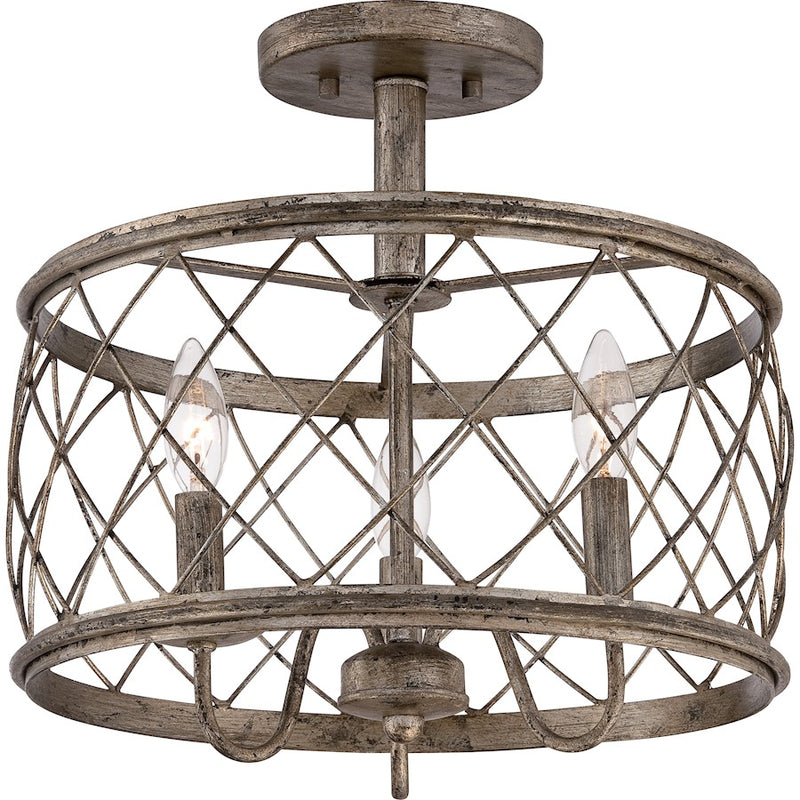 Quoizel Dury Semi-Flush Mount in Century Silver Leaf