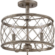 Quoizel Dury Semi-Flush Mount in Century Silver Leaf