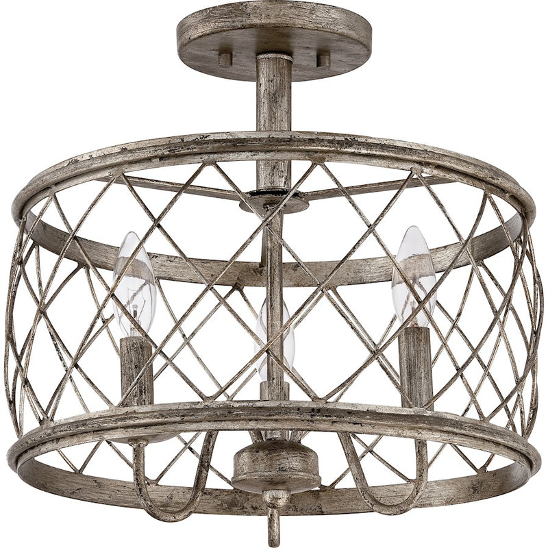 Quoizel Dury Semi-Flush Mount in Century Silver Leaf