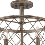Quoizel Dury Semi-Flush Mount in Century Silver Leaf