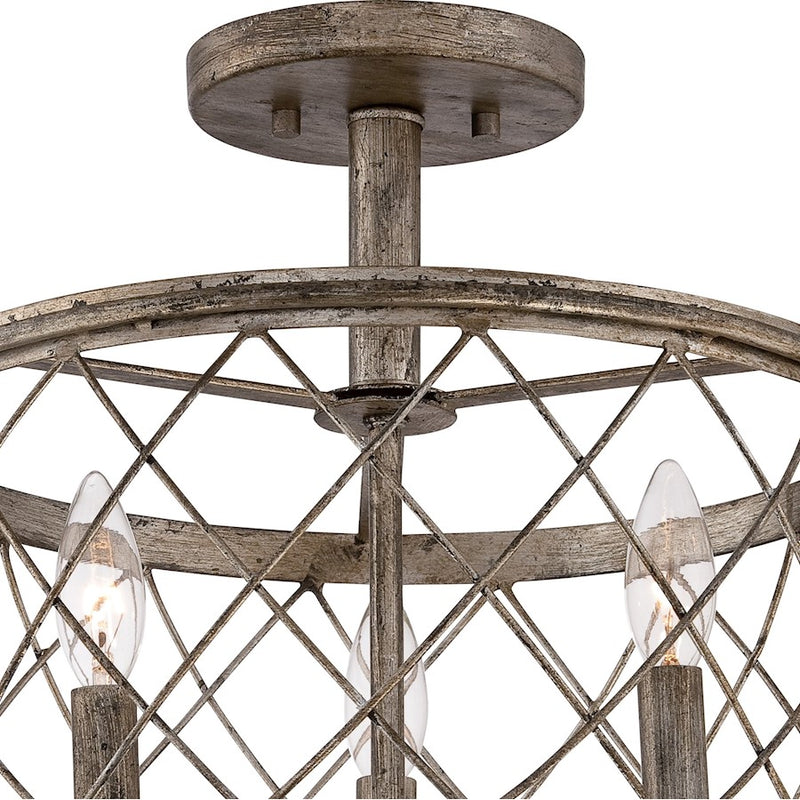 Quoizel Dury Semi-Flush Mount in Century Silver Leaf