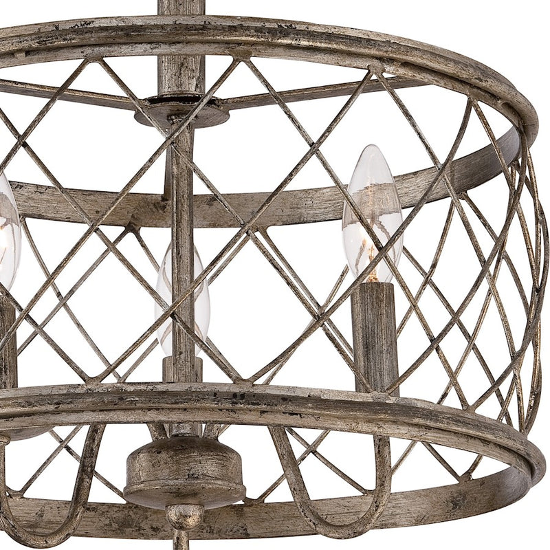 Quoizel Dury Semi-Flush Mount in Century Silver Leaf