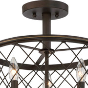 Quoizel Dury 3 Light Semi-Flush Mount in Palladian Bronze