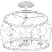 Quoizel Dury Semi-Flush Mount, 17", Antique White