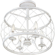 Quoizel Dury Semi-Flush Mount, 17", Antique White