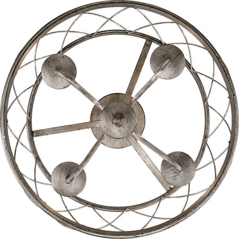 Quoizel Dury 4 Light Semi-Flush Mount, Century Silver Leaf