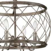 Quoizel Dury 4 Light Semi-Flush Mount, Century Silver Leaf