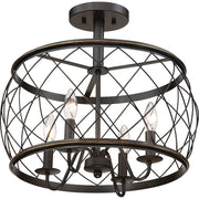 Quoizel Dury 4 Light Semi-Flush Mount, Palladian Bronze
