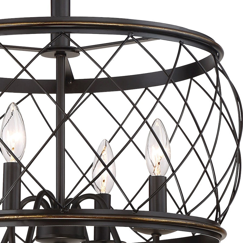 Quoizel Dury 4 Light Semi-Flush Mount, Palladian Bronze