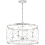 Quoizel Dury 4 Light Pendant, Antique White
