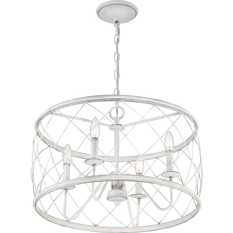 Quoizel Dury 4 Light Pendant, Antique White