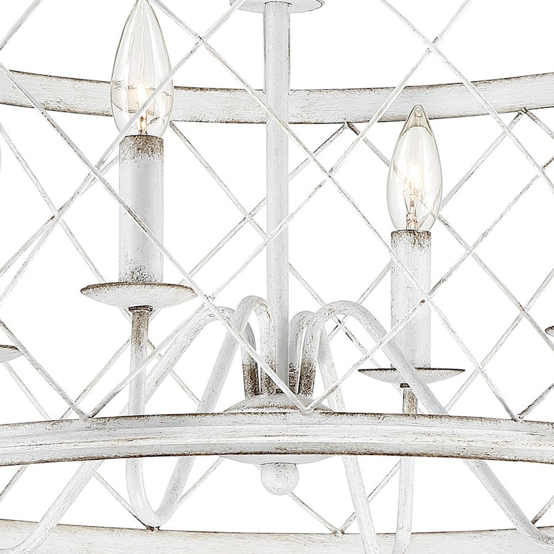 Quoizel Dury 4 Light Pendant, Antique White