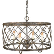 Quoizel 4 Light Dury Pendant in Century Silver Leaf