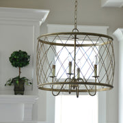 Quoizel 4 Light Dury Pendant in Century Silver Leaf
