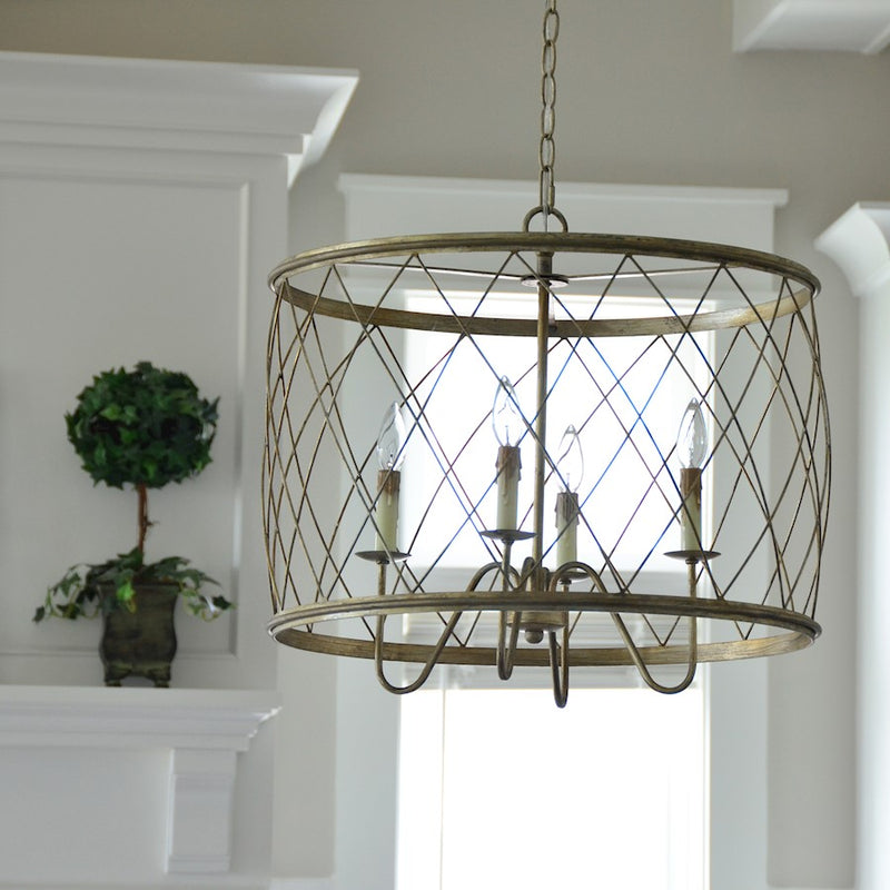 Quoizel 4 Light Dury Pendant in Century Silver Leaf