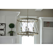 Quoizel 4 Light Dury Pendant in Century Silver Leaf