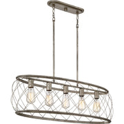 Quoizel Dury 5 Light Island Light, Century Silver Leaf